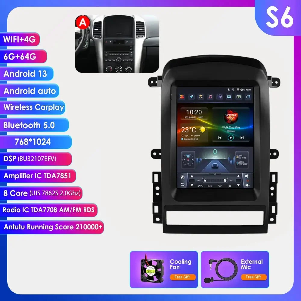 Chevrolet Captiva Sport 2006 - 2012 9,7" Android 14 Carplay Android auto wireless wifi bt gps 4g  AUTMYZWN