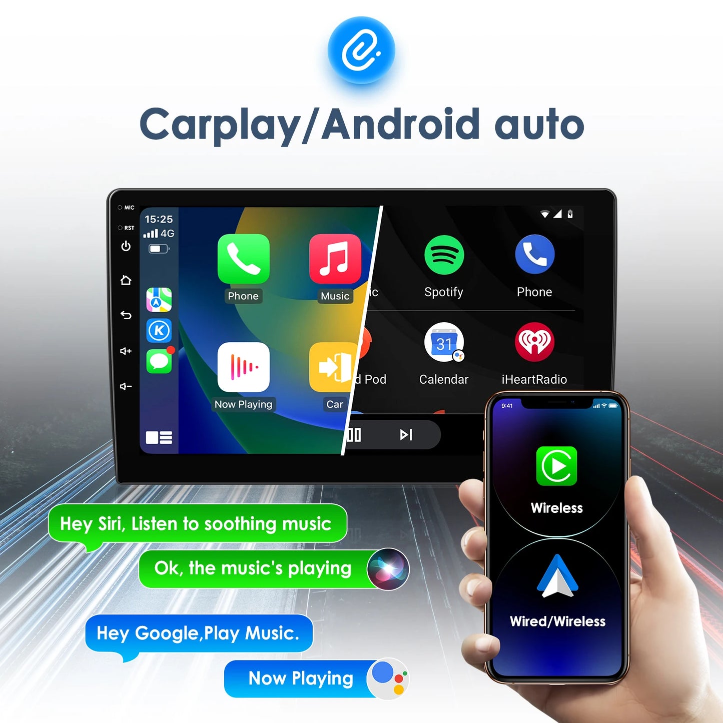 Ford Fiesta Mk VI 5 Mk5 2002 - 2008 9" Android 14 Carplay Android auto wireless wifi bt gps 4g  AUTMRL7L