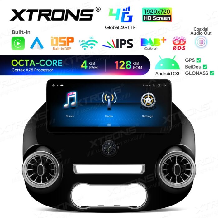 Autoradio Android con schermo IPS da 12,3" per Mercedes-Benz Vito W447 | Compatibile con Apple CarPlay e Android Auto | IAH24M447