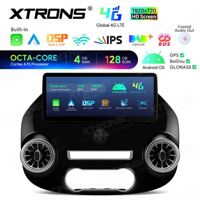 Autoradio Android con schermo IPS da 12,3" per Mercedes-Benz Vito W447 | Compatibile con Apple CarPlay e Android Auto | IAH24M447
