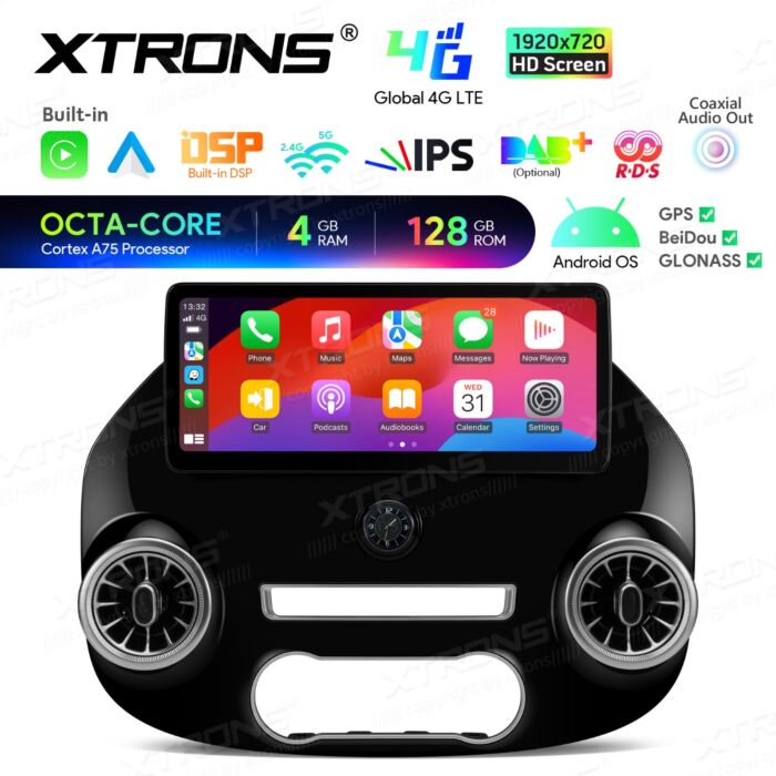 Autoradio Android con schermo IPS da 12,3" per Mercedes-Benz Vito W447 | Compatibile con Apple CarPlay e Android Auto | IAH24M447