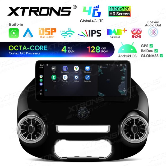 Autoradio Android con schermo IPS da 12,3" per Mercedes-Benz Vito W447 | Compatibile con Apple CarPlay e Android Auto | IAH24M447