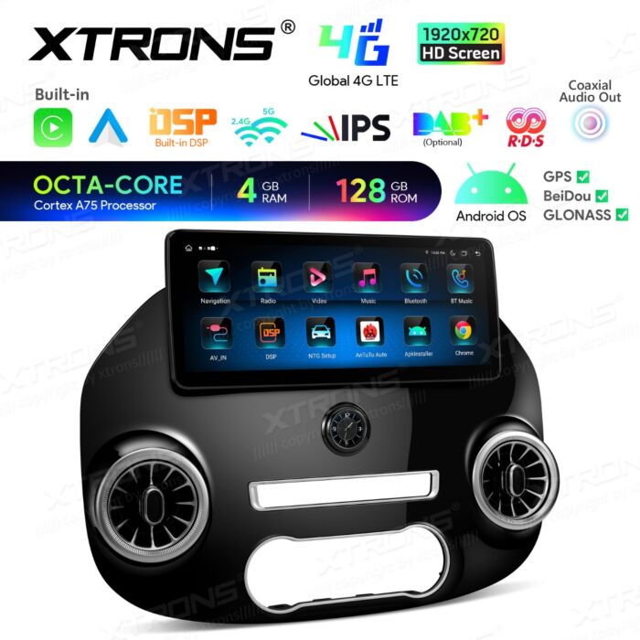 Autoradio Android con schermo IPS da 12,3" per Mercedes-Benz Vito W447 | Compatibile con Apple CarPlay e Android Auto | IAH24M447