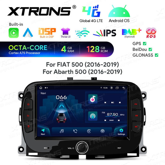 Fiat 500/Abarth 500 (2016-2019) 7 pollici Octa Core 4+128GB Global 4G Carplay Android auto Wireless BT GPS WIFI USB IAH74500FL