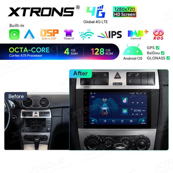 Autoradio Android da 8 pollici per Mercedes-Benz Classe CLK | Apple CarPlay e Android Auto | IAH84M209SL