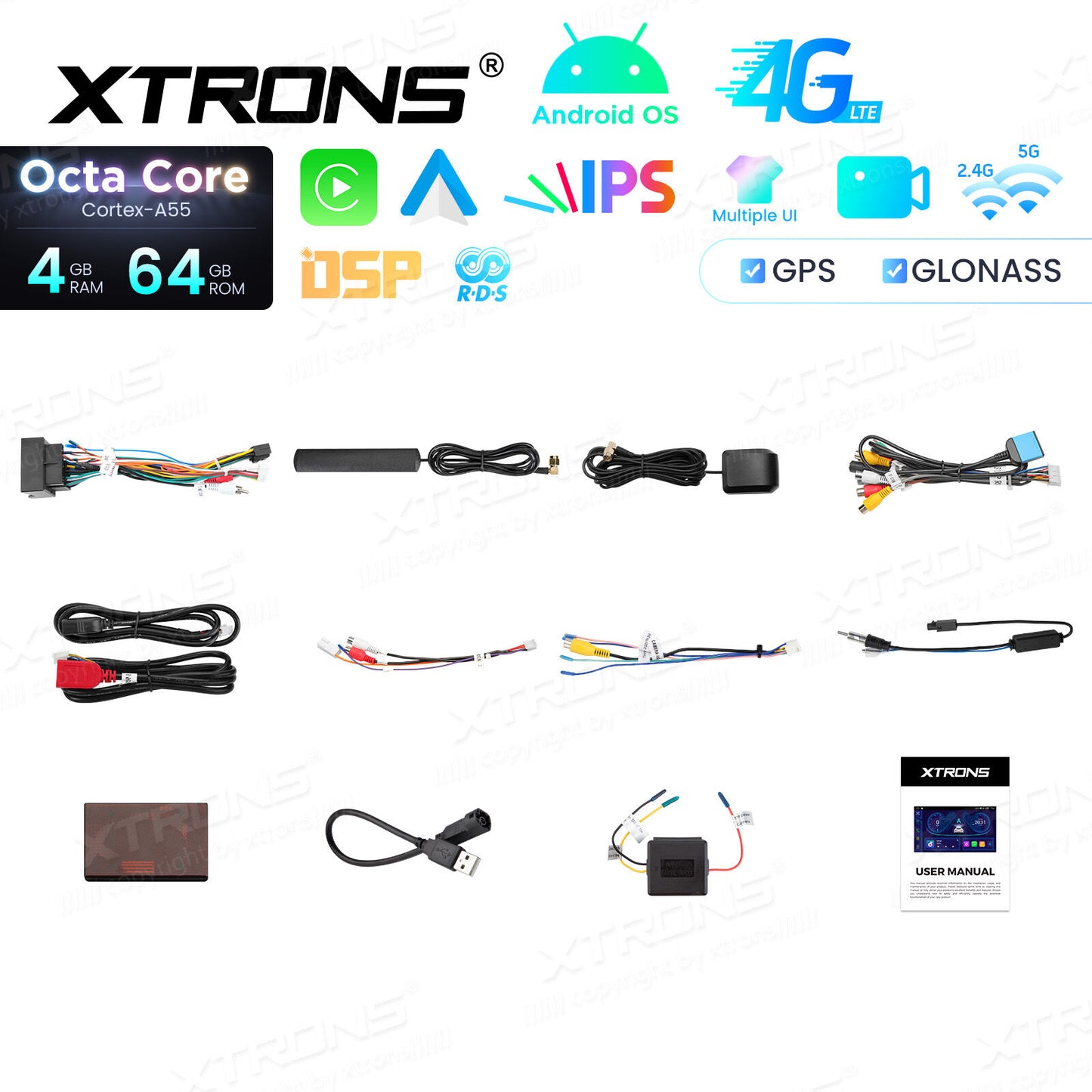 Volkswagen Transporter Touareg 2004-2009 7" Android 14 4/64 GB OCTACORE Carplay Android auto wireless wifi bt gps 4g ID70TRVL