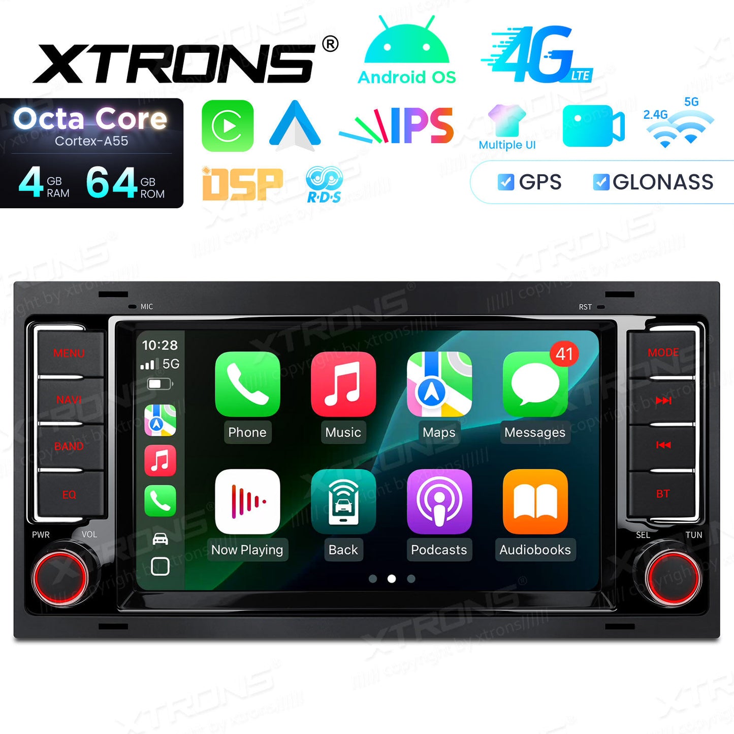 Volkswagen Transporter Touareg 2004-2009 7" Android 14 4/64 GB OCTACORE Carplay Android auto wireless wifi bt gps 4g ID70TRVL