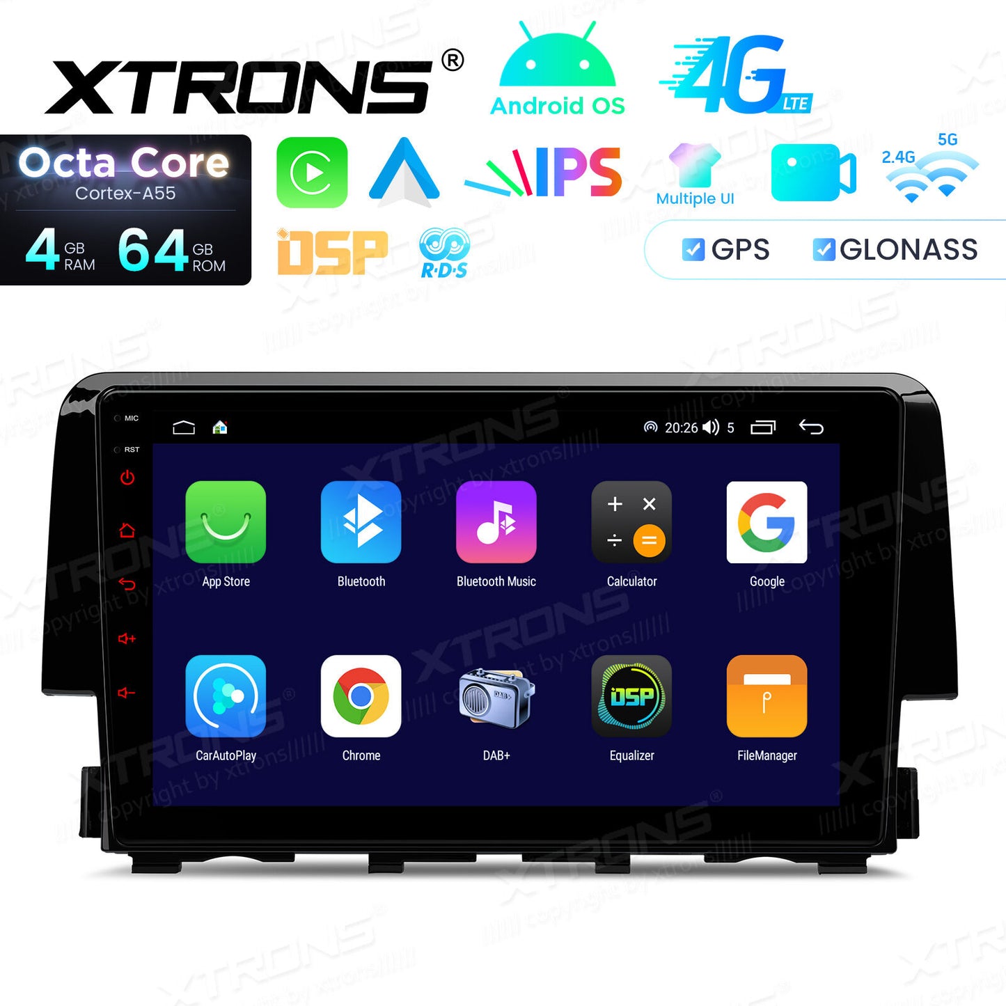 Honda Civic 2015-2022 Sistema operativo Android 14  Octa Core  4 GB di RAM e 64 GB di ROM Carpla Android auto wireless GPS bt Schermo IPS  IDP90CVH