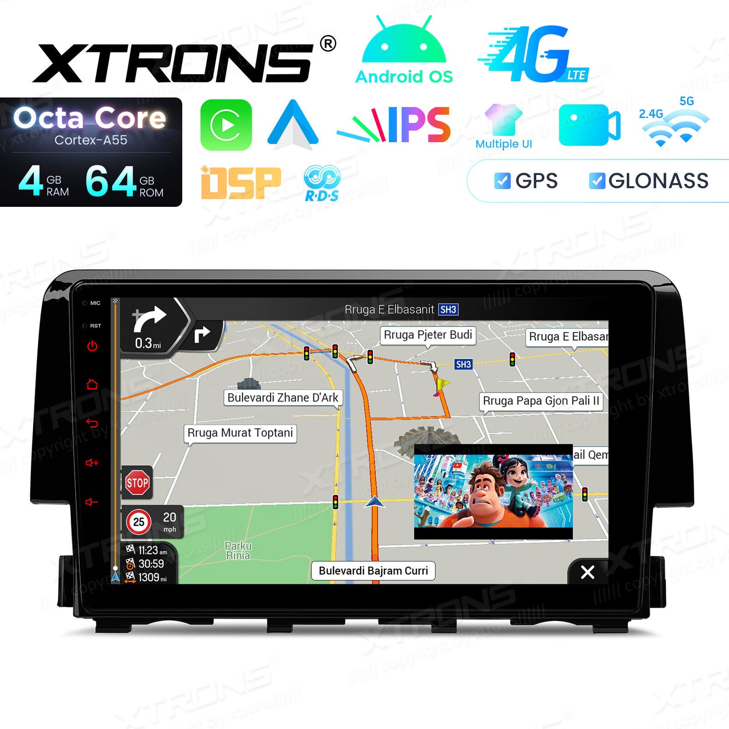 Honda Civic 2015-2022 Sistema operativo Android 14  Octa Core  4 GB di RAM e 64 GB di ROM Carpla Android auto wireless GPS bt Schermo IPS  IDP90CVH