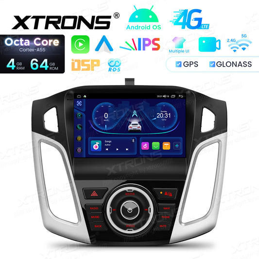 Ford Focus 3 Mk 3 2011 - 2019 9" Android 14 4/64 GB RAM OCTACORE Carplay Android auto wireless wifi bt gps 4g  IDP90FSFB