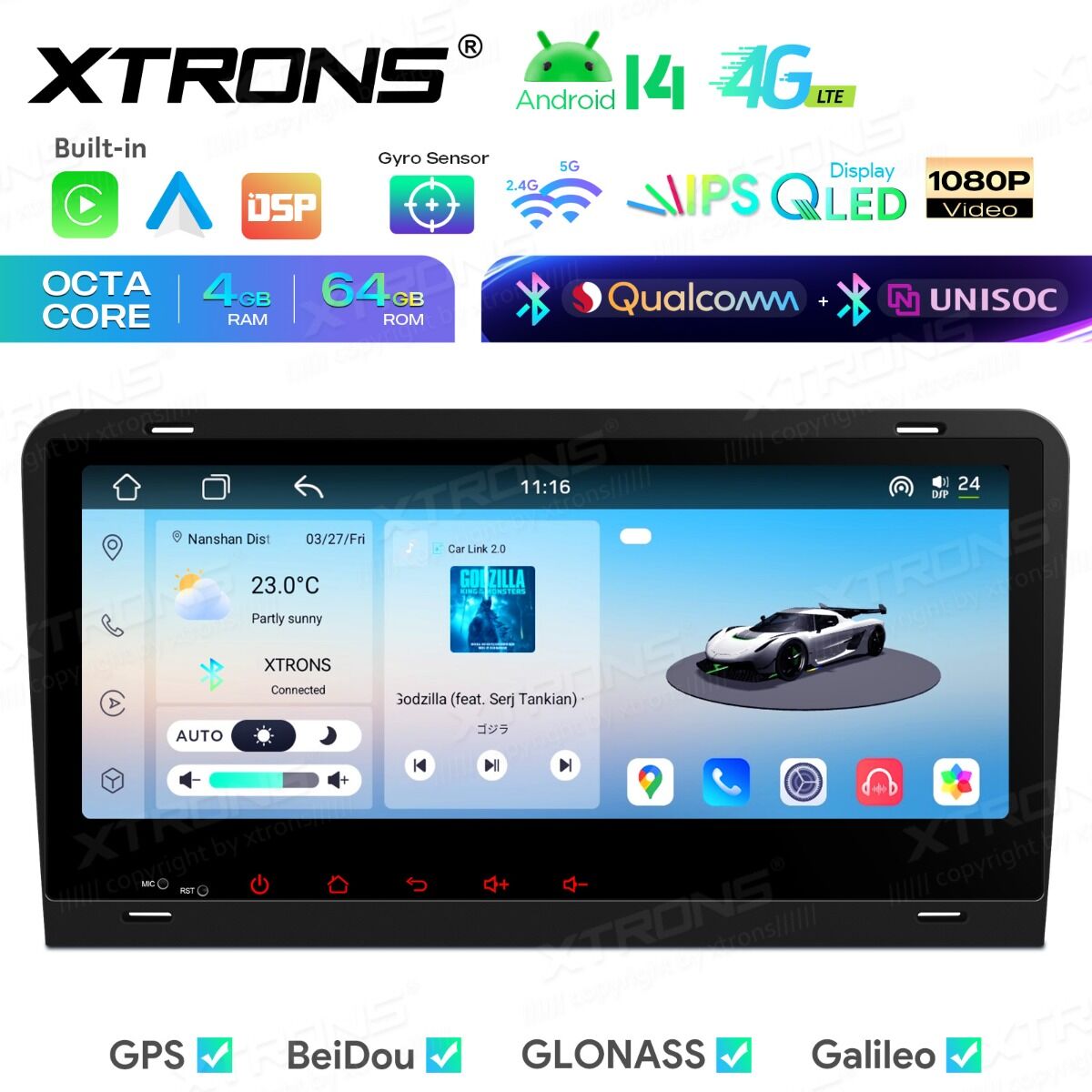 Audi A3/S3/RS3 8,8"  Android 14 | 8-Core, 4 GB di RAM, 64 GB di SSD | CarPlay wireless e Android Auto | Doppio Bluetooth e inclinometro | IM84A3AH