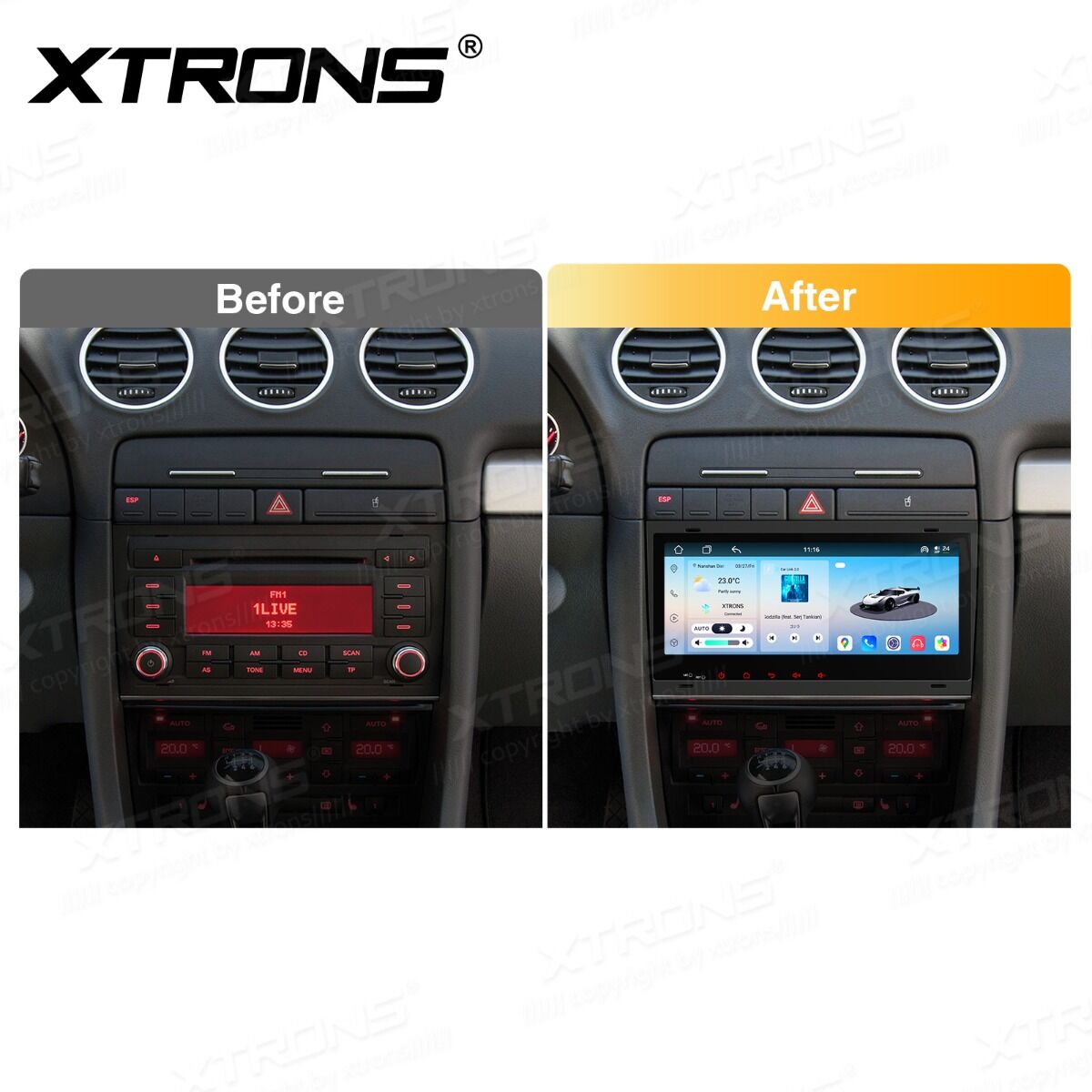 Audi A4/S4/RS4/Seat 2000-2008 8.8″ Android 14 Car Stereo for Audi / SEAT | 8-Core 4GB RAM 64GB SSD | Wireless CarPlay & Android Auto | Dual Bluetooth & Inclinometer | IM84A4AH
