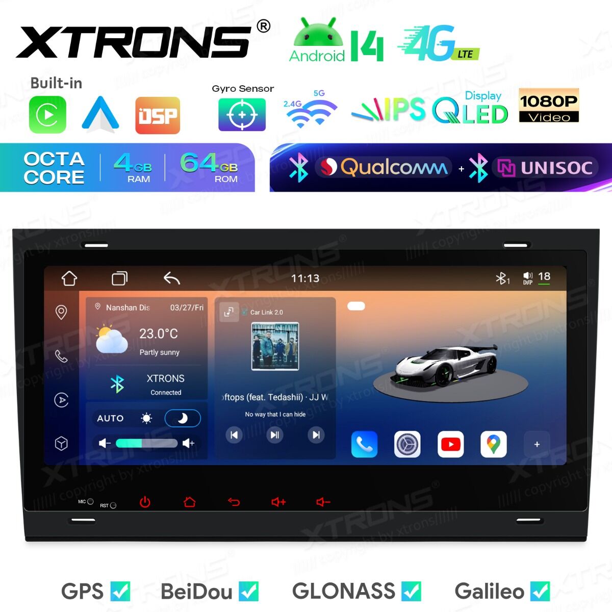 Audi A4/S4/RS4/Seat 2000-2008 8.8″ Android 14 Car Stereo for Audi / SEAT | 8-Core 4GB RAM 64GB SSD | Wireless CarPlay & Android Auto | Dual Bluetooth & Inclinometer | IM84A4AH