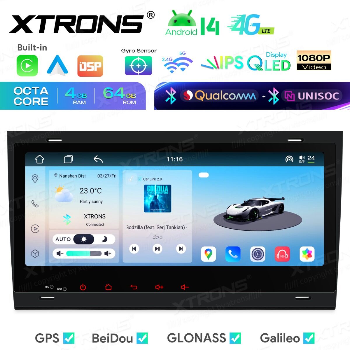 Audi A4/S4/RS4/Seat 2000-2008 8.8″ Android 14 Car Stereo for Audi / SEAT | 8-Core 4GB RAM 64GB SSD | Wireless CarPlay & Android Auto | Dual Bluetooth & Inclinometer | IM84A4AH