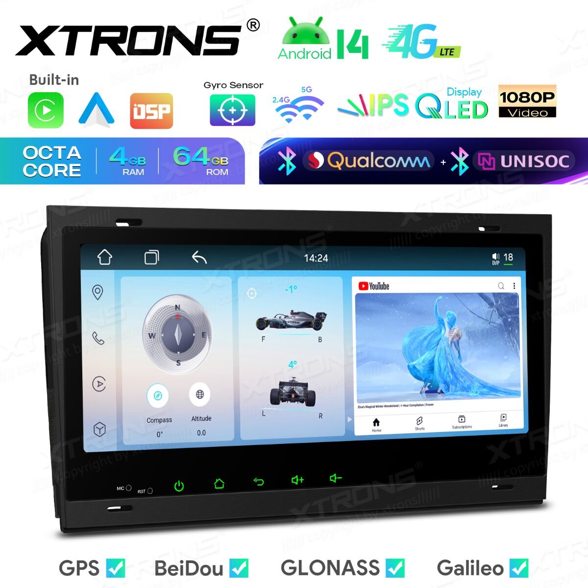 Audi A4/S4/RS4/Seat 2000-2008 8.8″ Android 14 Car Stereo for Audi / SEAT | 8-Core 4GB RAM 64GB SSD | Wireless CarPlay & Android Auto | Dual Bluetooth & Inclinometer | IM84A4AH