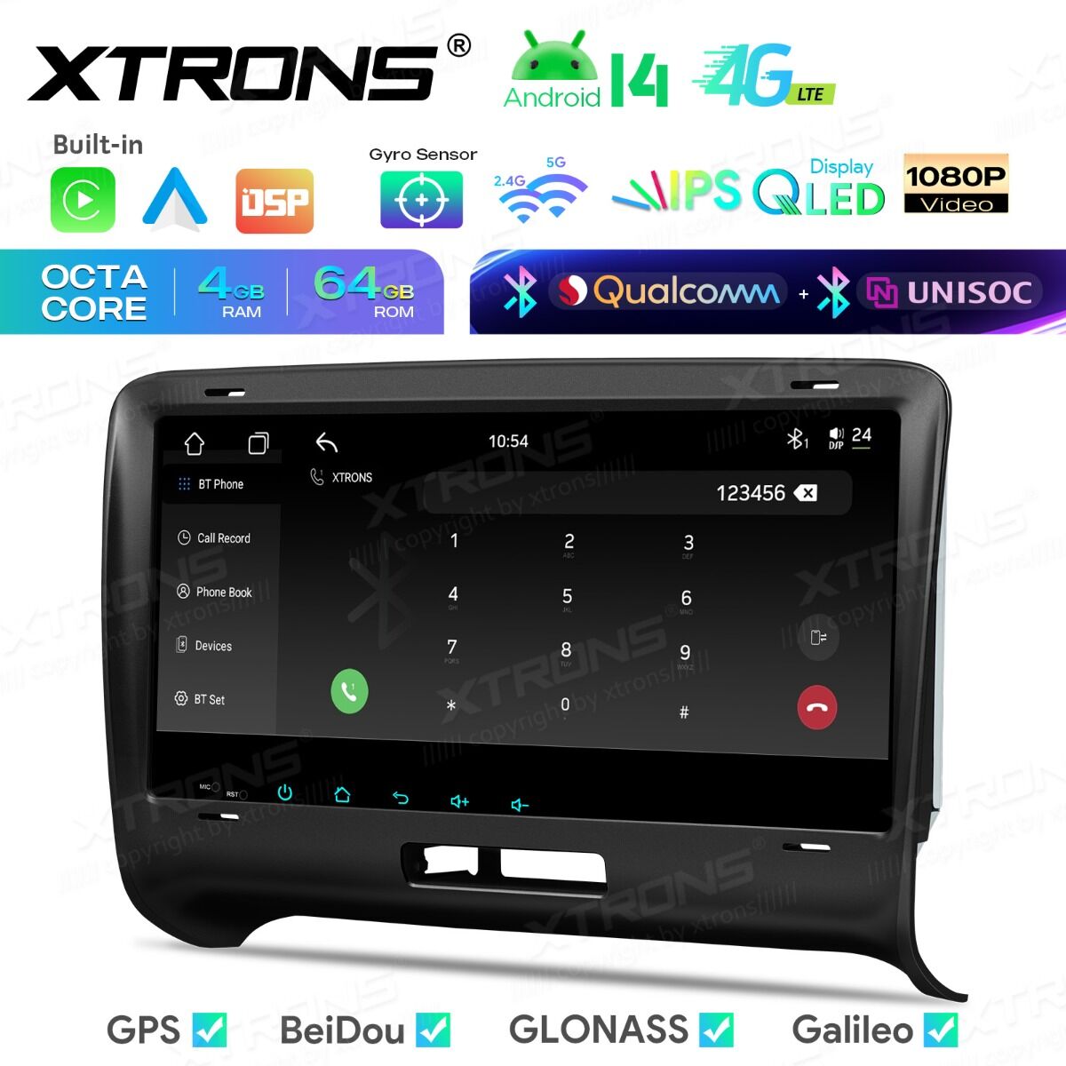 AUDI TT MK2 8J 2006 -2014 7" Android 14 Carplay Android auto wireless wifi bt gps 4g IM84TTAH