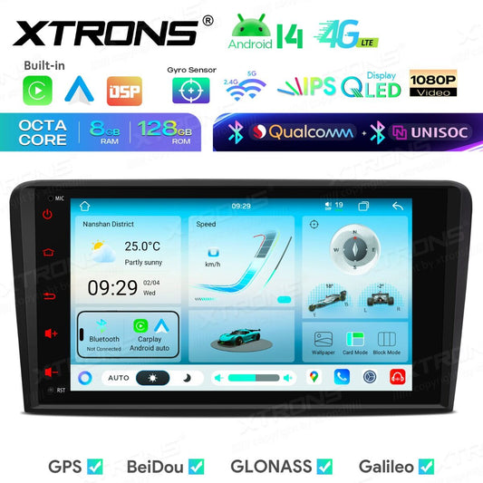 Audi A3/S3/RS3 8,8" Android 14  8-Core, 8 GB di RAM,128 GB di SSD  CarPlay wireless e Android Auto  Doppio Bluetooth e inclinometro IMH84A3AL