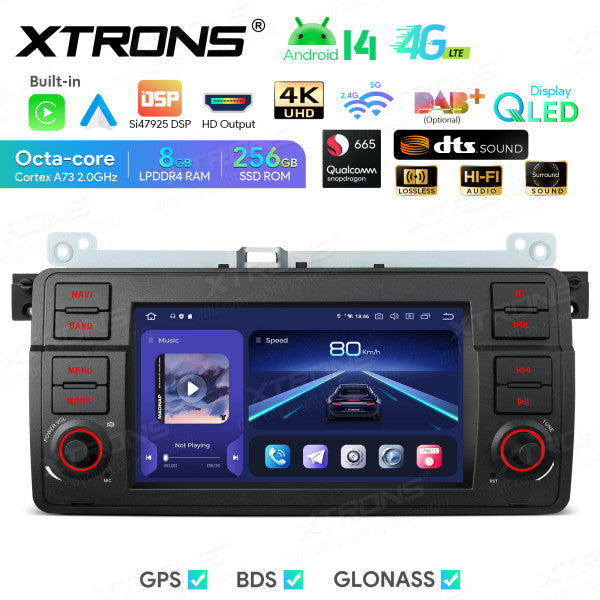 BMW E46 M3/ Rover 75/ MG ZT 7" Android 14 8/256 gb octacore Car Radio DVD Player 4G DSP CarPlay Android Auto wireless  IQ7446BL