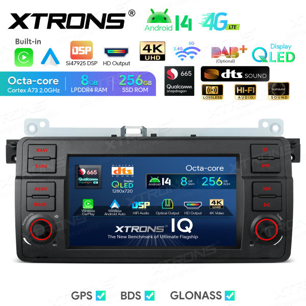 BMW E46 M3/ Rover 75/ MG ZT 7" Android 14 8/256 gb octacore Car Radio DVD Player 4G DSP CarPlay Android Auto wireless  IQ7446BL