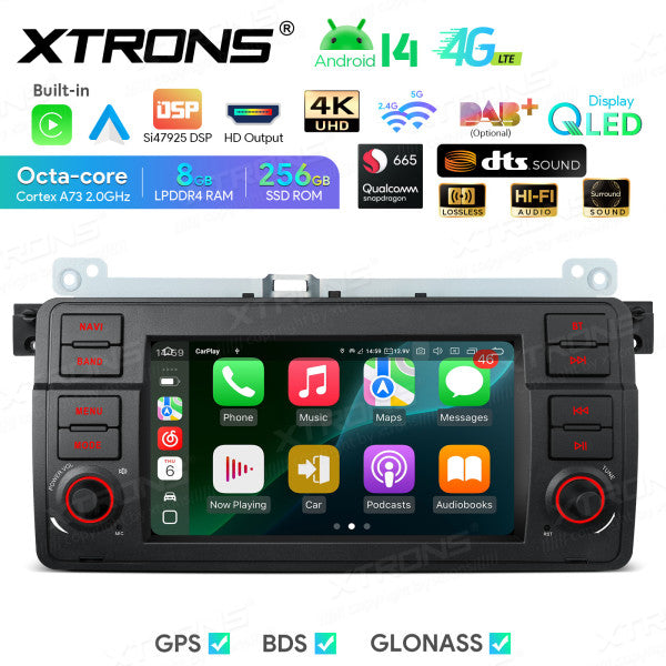 BMW E46 M3/ Rover 75/ MG ZT 7" Android 14 8/256 gb octacore Car Radio DVD Player 4G DSP CarPlay Android Auto wireless  IQ7446BL