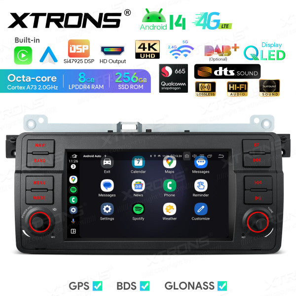 BMW E46 M3/ Rover 75/ MG ZT 7" Android 14 8/256 gb octacore Car Radio DVD Player 4G DSP CarPlay Android Auto wireless  IQ7446BL