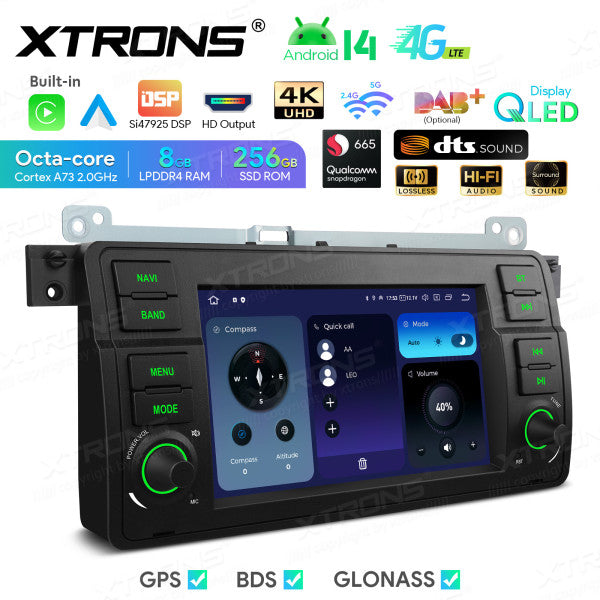 BMW E46 M3/ Rover 75/ MG ZT 7" Android 14 8/256 gb octacore Car Radio DVD Player 4G DSP CarPlay Android Auto wireless  IQ7446BL