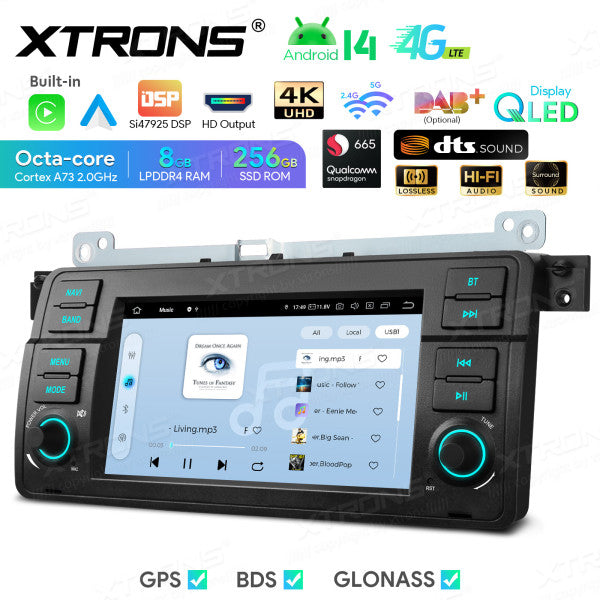BMW E46 M3/ Rover 75/ MG ZT 7" Android 14 8/256 gb octacore Car Radio DVD Player 4G DSP CarPlay Android Auto wireless  IQ7446BL