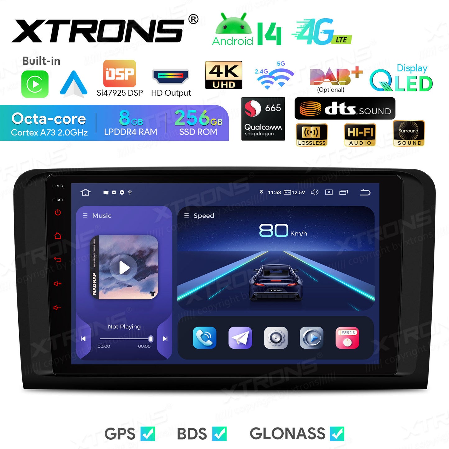 Autoradio Android da 8 pollici per Mercedes-Benz | Apple CarPlay e Android Auto | IQP94M164P