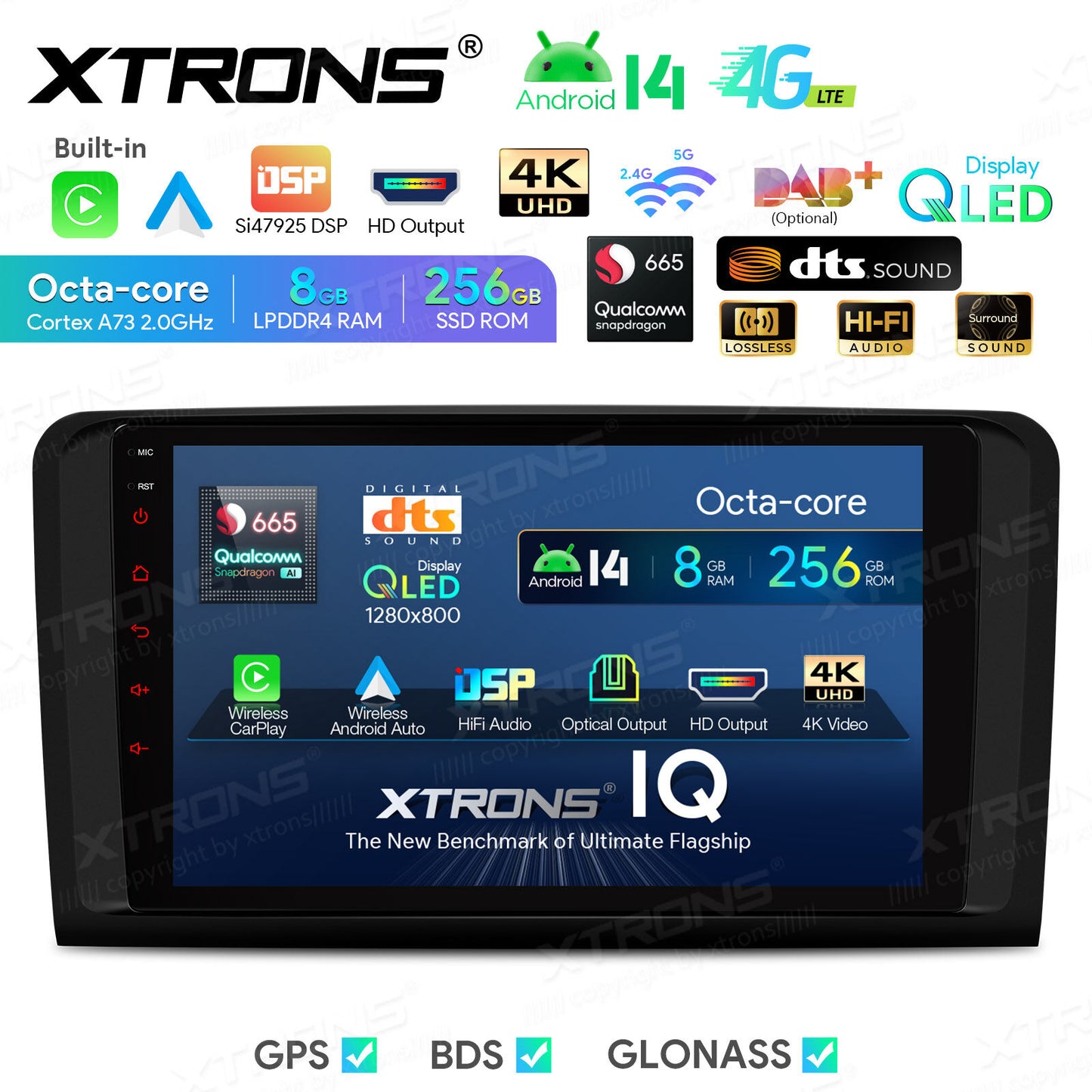 Autoradio Android da 8 pollici per Mercedes-Benz | Apple CarPlay e Android Auto | IQP94M164P