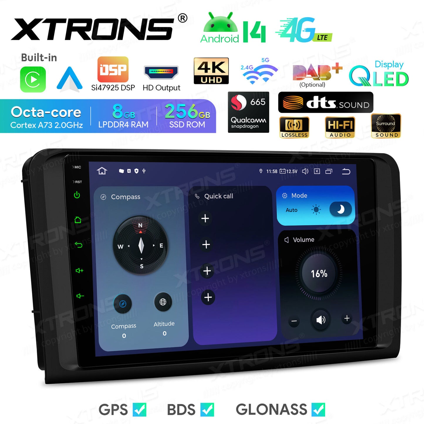 Autoradio Android da 8 pollici per Mercedes-Benz | Apple CarPlay e Android Auto | IQP94M164P