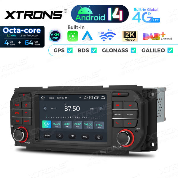 Jeep Dodge Chrysler 5" Android 14 Octa-core 4/64 GB Carplay Android auto wireless wifi GPS BT USB PX54WRJLGS