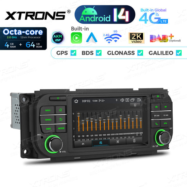 Jeep Dodge Chrysler 5" Android 14 Octa-core 4/64 GB Carplay Android auto wireless wifi GPS BT USB PX54WRJLGS