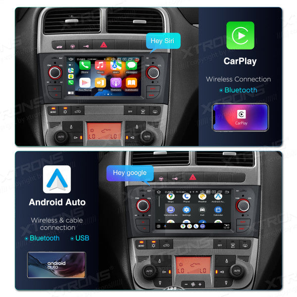 Fiat Grande Punto 2007-2012 6,1"  Android 14 CarPlay Android Auto Radio RDS WIFI GPS BT PX64PTFLGS
