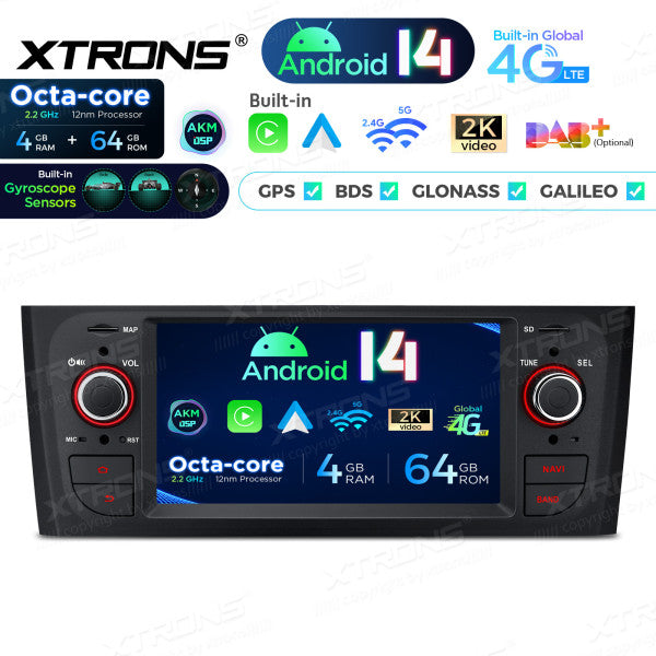 Fiat Grande Punto 2007-2012 6,1"  Android 14 CarPlay Android Auto Radio RDS WIFI GPS BT PX64PTFLGS