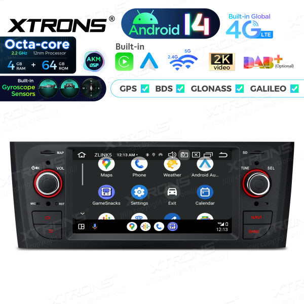 Fiat Grande Punto 2007-2012 6,1"  Android 14 CarPlay Android Auto Radio RDS WIFI GPS BT PX64PTFLGS