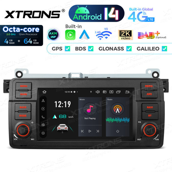 BMW E46 M3/ Rover 75/ MG ZT 7" Android 14 4/64gb octacore Car Radio DVD Player 4G DSP CarPlay Android Auto wireless  PX7446BL