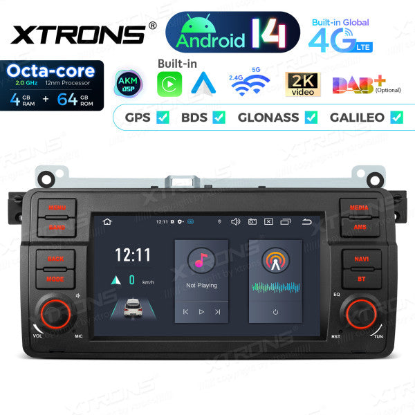 BMW E46 M3/ Rover 75/ MG ZT 7" Android 14 4/64gb octacore Car Radio DVD Player 4G DSP CarPlay Android Auto wireless  PX7446BL