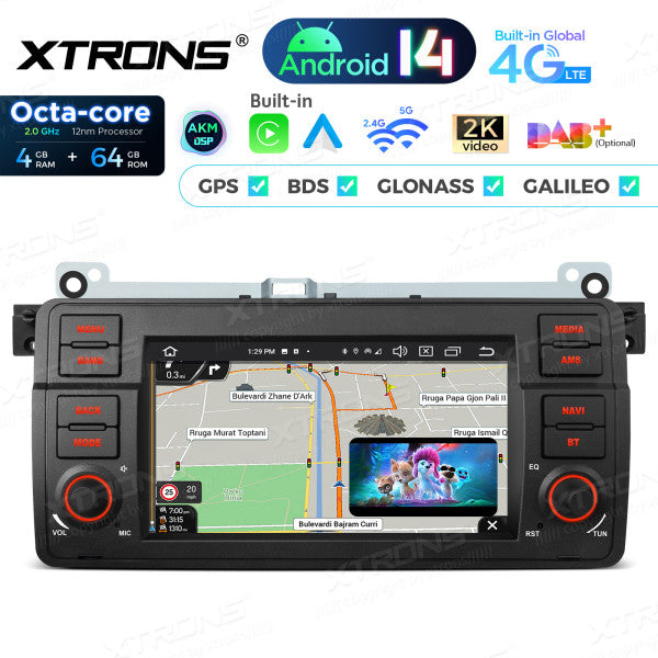 BMW E46 M3/ Rover 75/ MG ZT 7" Android 14 4/64gb octacore Car Radio DVD Player 4G DSP CarPlay Android Auto wireless  PX7446BL