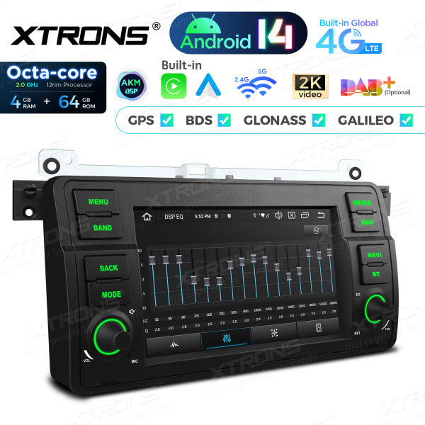 BMW E46 M3/ Rover 75/ MG ZT 7" Android 14 4/64gb octacore Car Radio DVD Player 4G DSP CarPlay Android Auto wireless  PX7446BL