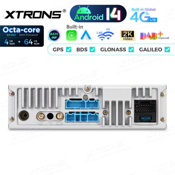 FIAT 500 2007-2015 7" Android 14 Octa-core 4+64GB  Multimedia Player  Radio DSP 4G CarPlay Android auto wireless PX7450FCL