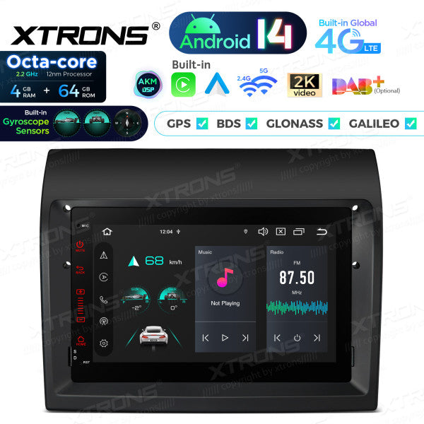 Fiat Ducato Android 14  7" 4+64 GB  Octacore Carplay Android Auto wireless Wifi  4G DSP PX74DTFLGS