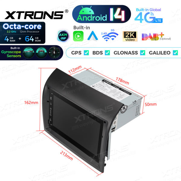 Fiat Ducato Android 14  7" 4+64 GB  Octacore Carplay Android Auto wireless Wifi  4G DSP PX74DTFLGS