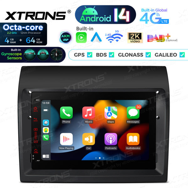 Fiat Ducato Android 14  7" 4+64 GB  Octacore Carplay Android Auto wireless Wifi  4G DSP PX74DTFLGS