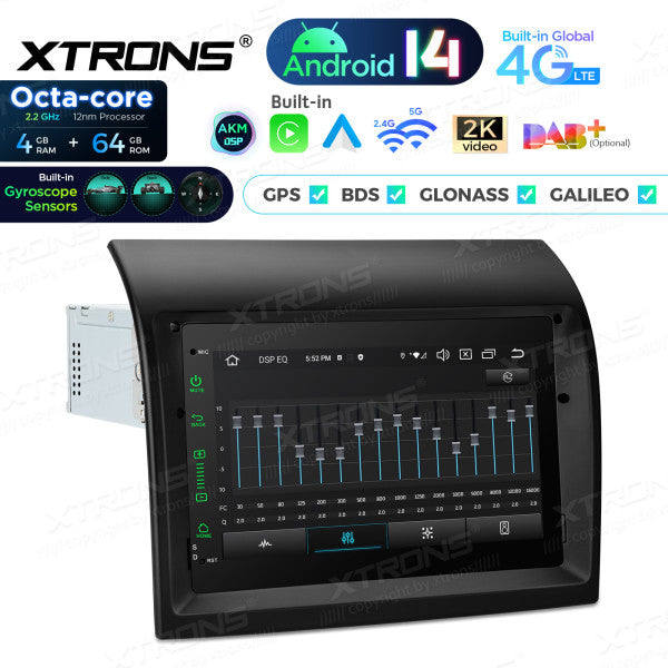 Fiat Ducato Android 14  7" 4+64 GB  Octacore Carplay Android Auto wireless Wifi  4G DSP PX74DTFLGS