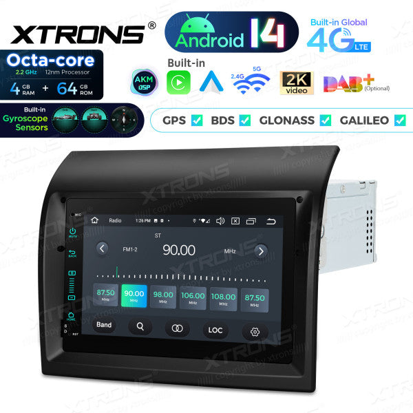 Fiat Ducato Android 14  7" 4+64 GB  Octacore Carplay Android Auto wireless Wifi  4G DSP PX74DTFLGS