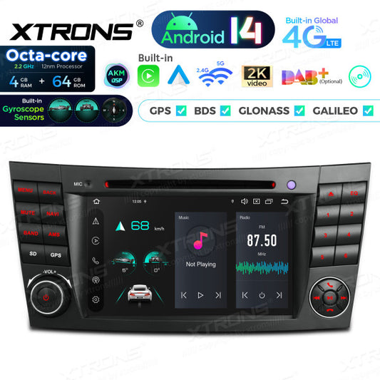 Mercedes Benz E-class W211 E200 E220 E300 E350 E240 E270 E280 W219 7" 4GB/64GB Octacore Android 14 CD / DVD /USB Carplay Android auto wireless wifi bt gps 4g  PX74M211GS