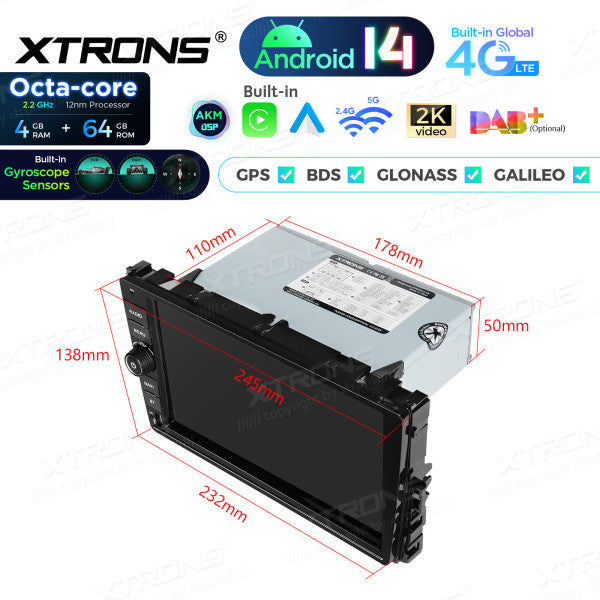 Volkswagen | Android 14 | Octa Core | 4GB RAM / 64GB ROM | Carplay Android auto wireless  4G LTE RDS USB | PX94MTNVGS