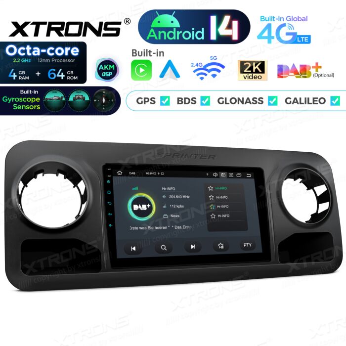 Autoradio Android da 10,1" per Mercedes-Benz Sprinter | Apple CarPlay e Android Auto | PXP14MSPGDAB