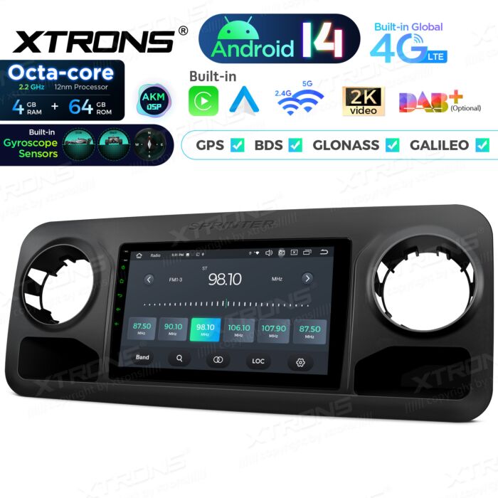 Autoradio Android da 10,1" per Mercedes-Benz Sprinter | Apple CarPlay e Android Auto | PXP14MSPGDAB