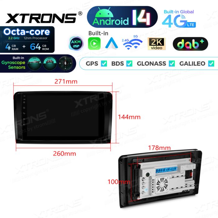 Autoradio Android da 9 pollici per Mercedes-Benz | Apple CarPlay e Android Auto | PXP94M164GDAB